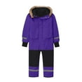 thumbnail image 4 of longantii Kids Snow Suit Girls Boys One Piece Snowsuit Waterproof Windproof Outdoor Overalls Winter Warm Jumpsuit Snowboarding Snow Clothes Purple 3-4 Years, 4 of 7