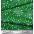 thumbnail image 3 of Soimoi Green Japan Crepe Satin Fabric Footwear & Cloth Fashion Fabric Prints By Yard 42 Inch Wide, 3 of 3