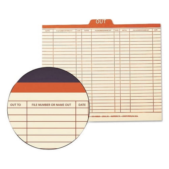 Smead Manila Out Guides, Printed Form Style, 1/5-Cut Top Tab, Out, 8.5 x 11, Manila, 100/Box (51910)