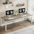 thumbnail image 1 of Tribesigns 2-Person Home Office Desk, 78.7" Extra Long Computer Desk, Double Workstation for Home Office, Work Desk for Two People (Oak), 1 of 5