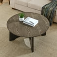 thumbnail image 2 of Round Coffee Table,36 inch Coffee Table for Living Room,Rustic Wood Desktop & Sturdy Legs Table Modern Design Home Furniture(Walnut), 2 of 6