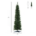 thumbnail image 6 of HomCom Green Hinged Fir Slim Noble Hinged Artificial Christmas Tree, with Realistic Plastic Branches including 390 Tips 6', 6 of 13