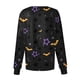 thumbnail image 3 of Women Long Sleeve Pattern Pocket Working Halloween Print Stand-up Collar Single-breasted Protective Overalls Cardigan Jacket Top, 3 of 4