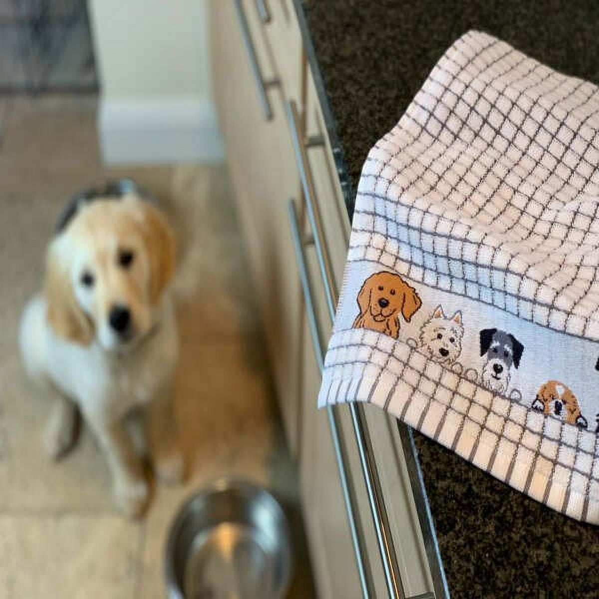 Poli-Dri Cotton Tea Towel Kitchen Towel Dog 2-Pack Black/White by Samuel Lamont
