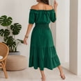 thumbnail image 5 of DHFJKG Wedding Guest Dresses For Women Summer Off Shoulder Long Dress Casual Puffy Short Sleeve Smocked Waist Flowy A-Line Sundress Comfortable Dresses, 5 of 9