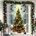 thumbnail image 5 of Christmas Front Door Cover Xmas Tree Door Cover Banner Merry Christmas Door Hanging Backdrop Decorations for Home Indoor Outdoor Winter Holiday Party Decor, 70.9 x 35.4 Inch, 5 of 6