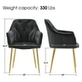 thumbnail image 3 of Ivinta Tufted Dining Chairs Set of 2 with Gold Plated Leg, Velvet Arm Chair with Padded Seat for Living Room, 3 of 8
