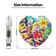 thumbnail image 3 of Pofeuu Mario for Portable Pocket Makeup Mirror PU Cover Compact Travel Mirror with Normal and Magnifying Double Sided Glass-Heart Shape, 3 of 9