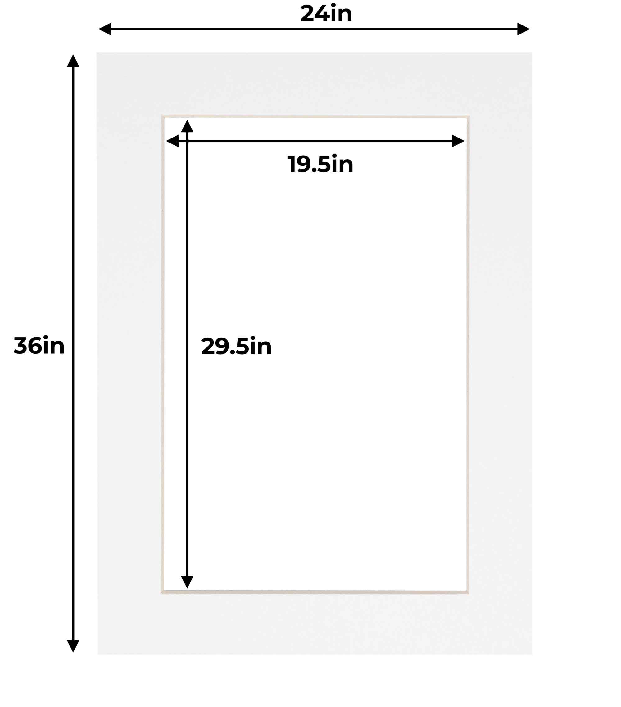 24x36 White Picture Mats Mattes Matting with White Core, for 20x30 Pictures
