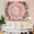 thumbnail image 5 of Sun Moon Daisy Tapestry, Boho Aesthetic Floral Wall Art, Pink Hippie Decor for Living Room Bedroom Home, 5 of 8