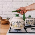 thumbnail image 6 of METALAC Olives Enamel Whistling Kettle with Ergonomic Handle 2.7 Qt (2.5 L) Stovetop Kettle Vintage Tea Pot for Stove Top Enamelware Kitchen Teapot, Green, 6 of 6