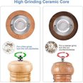thumbnail image 4 of Juego de 2 molinillos de pimienta y sal, salero y pimentero de madera, ajustable con molinillo de especias de cerámica, molinillo de pimienta clásico, molinillos de especias manuales brillar Electrónica, 4 of 5