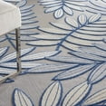 thumbnail image 3 of 8â€™ x 11' Ivory and Navy Leaves Indoor Outdoor Area Rug, 3 of 6