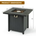 thumbnail image 6 of 2-in-1 Propane Fire Pit Table, Outdoor Table with Fire Pit, 28 Inch 50,000 BTU Auto-Ignition Gas Fire Pit Table with Lid and Lava Rock, Square Fire Table for Yard Patio Garden, 6 of 6