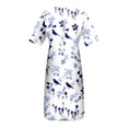 thumbnail image 4 of up to 60% off Gifts Usmixi Formal Dresses for Women Short Sleeve Round Neck Butterfly Print Summer Long Dresses Sexy Lace Trim Plus Size Swing Pocket Tunic Maxi Dress White m, 4 of 4