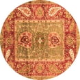 thumbnail image 1 of Ahgly Company Indoor Round Oriental Orange Traditional Area Rugs, 5' Round, 1 of 4