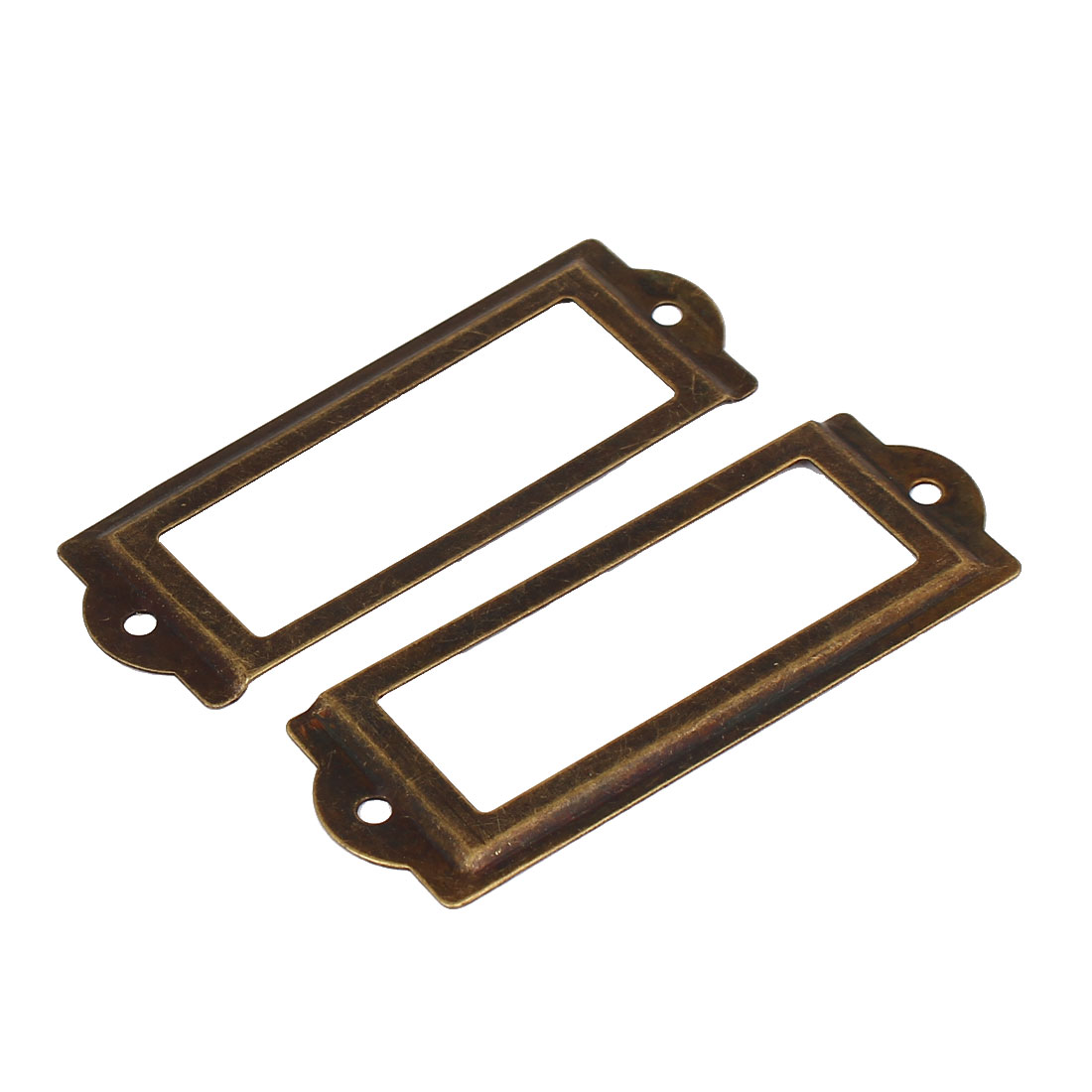 Library File Drawer Tag Lable Holder Pull Handle Bronze Tone 83mm