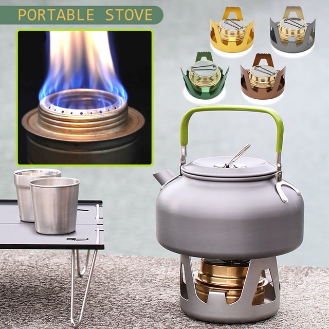 Réchaud d'Eau Portable Extérieur, Construction en Acier Inoxydable, Performance Coupe-Vent, Design Compact, pour Randonnée Camping, Chauffage Efficace, Prêt pour les Voyages, Construction Durable, Équipement d'Aventure