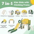 thumbnail image 3 of 7 in 1 Toddler Outdoor Playset, Kids Toddler Playground Slide Playset with Slide, Arch Tunnel, Toss Game, and Basketball Hoop for Toddler Boys Girls, Yellow+Green, 3 of 7