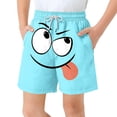 thumbnail image 1 of Pantalones cortos de bolsillo para niños con cordón elástico estampado casual traje de baño pantalones de cinco puntos, 1 of 8