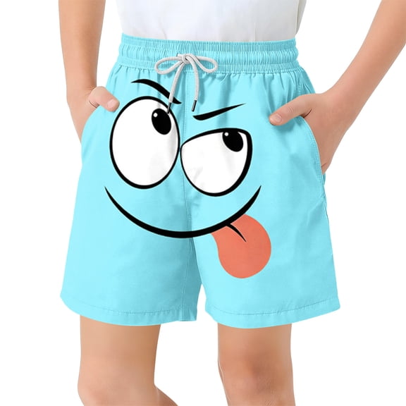 ATOGUTA Boys Swimming Shorts Quick Dry Boys Swim Trunks Bathing Suit Kids Swimwear with Pockets Size 6-15, Blue