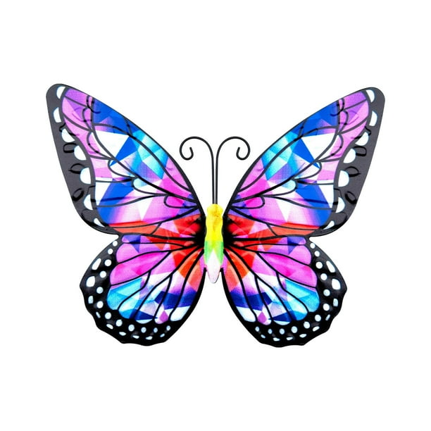 Mariposas de metal Arte de pared decorativo Hecho a mano 9.84 '' Arte de pared para interiores y exteriores Estilo D