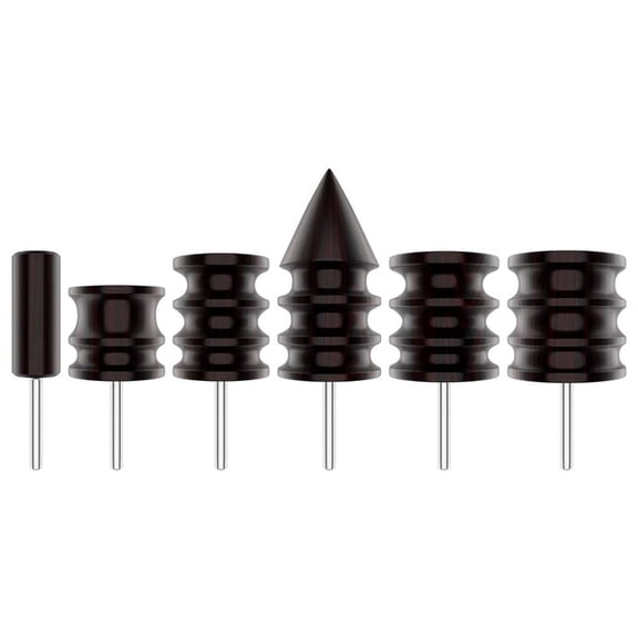 Leather Burnisher Bits for Rotary Tools - 6 Piece Set of Solid Tropical Sandalwood Burnishing Tools Smooth Leather Edge