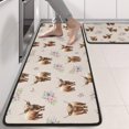 thumbnail image 2 of Kitchen Rugs Sets Of 2,Beige Highland Cow Flower Pattern Anti Fatigue Kitchen Mat Rugs Non Slip Washable,Decorative Kitchen Floor Mats for Kitchen,Sink,Laundry,17"x47"+17"x47", 2 of 5