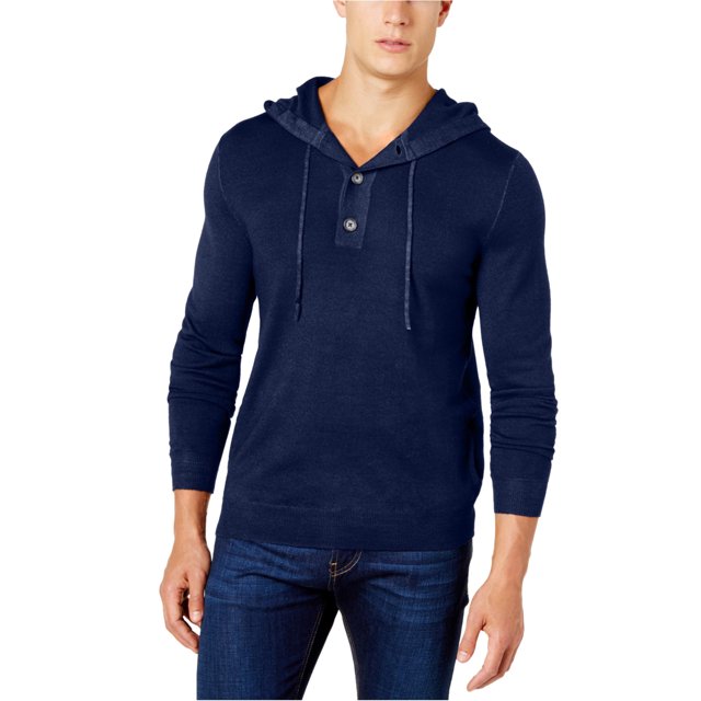Club Room Sweat à Capuche en Tricot Doux pour Hommes, Bleu, Moyen