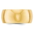 thumbnail image 2 of 14K Yellow Gold 10mm Half Round Band Ring Size 7.5, 2 of 7