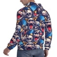 thumbnail image 6 of Naloa rock Skull blue record Men's Casual Hooded Collar Drawstring Hoodies Pullover Sweatshirts Casual Long Sleeve Shirts-Medium, 6 of 7
