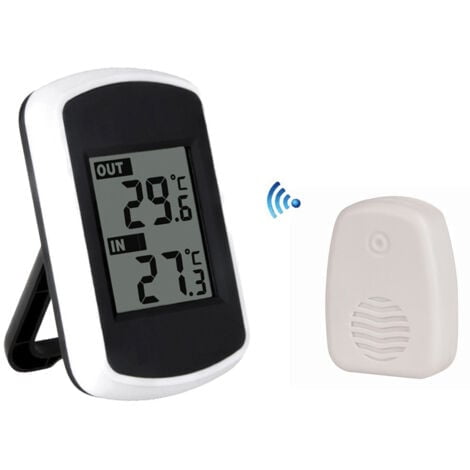 Thermomètre Numérique Sans Fil pour l'Intérieur Ou l'Extérieur, Mini Capteur de Température Ambiante, Petit Testeur Météo Précis pour la Maison, la Chambre et le Bureau, Blanc