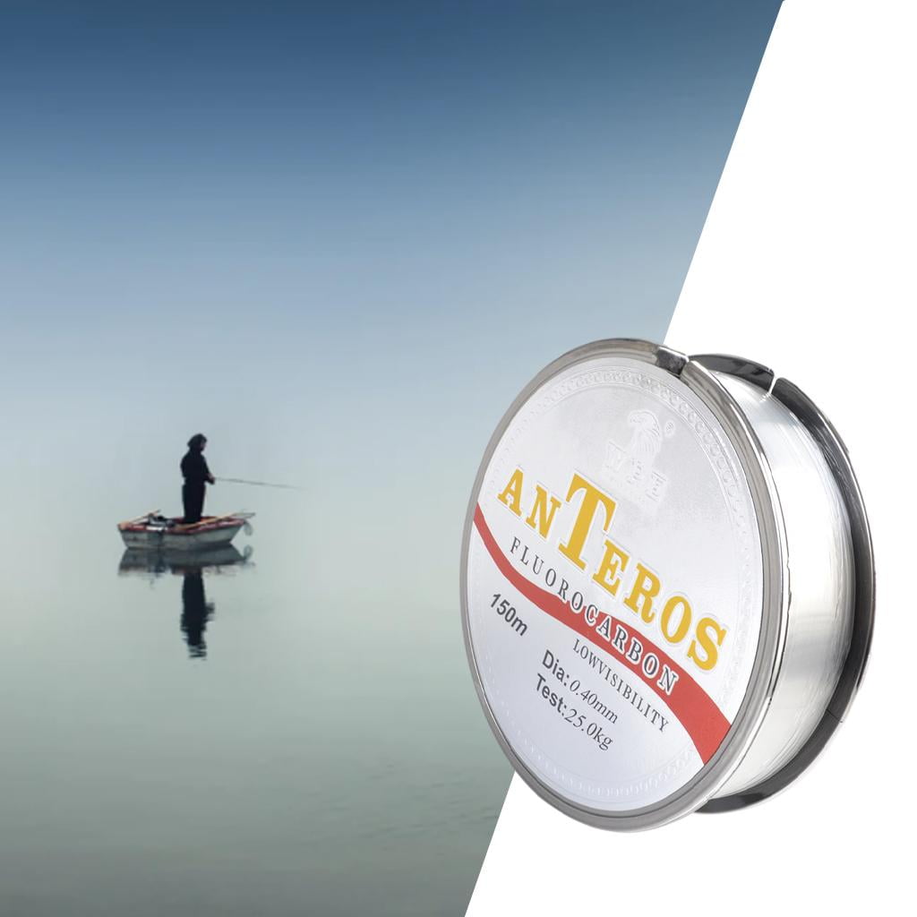 Colaxi 2xFluorocarbon Fishing Line Low Stretch for Trout Carp 0.4 55lb , Clear, 3 Pcs