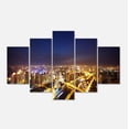thumbnail image 2 of Downtown Nighttime Panorama - Cityscape Canvas Art Print, 2 of 3