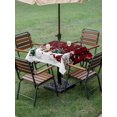 thumbnail image 3 of Outdoor Tablecloth with Umbrella Hole and Zipper, Red Plaid Christmas Square Table Cloth 60x60 Inch Waterproof Tablecloth, Snowman Xmas Tree Winter Snowflake Picnic Table Cover for Patio Camping, 3 of 7