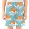 thumbnail image 2 of Sun Pattern Athletic Shorts Breathable with Comfort Fit Drawstring Casual Sweatshorts Large, 2 of 9