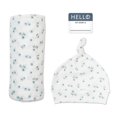 thumbnail image 1 of Lulujo Baby Hello World Newborn Bamboo Hat and Swaddle Blanket Set, 1 of 6