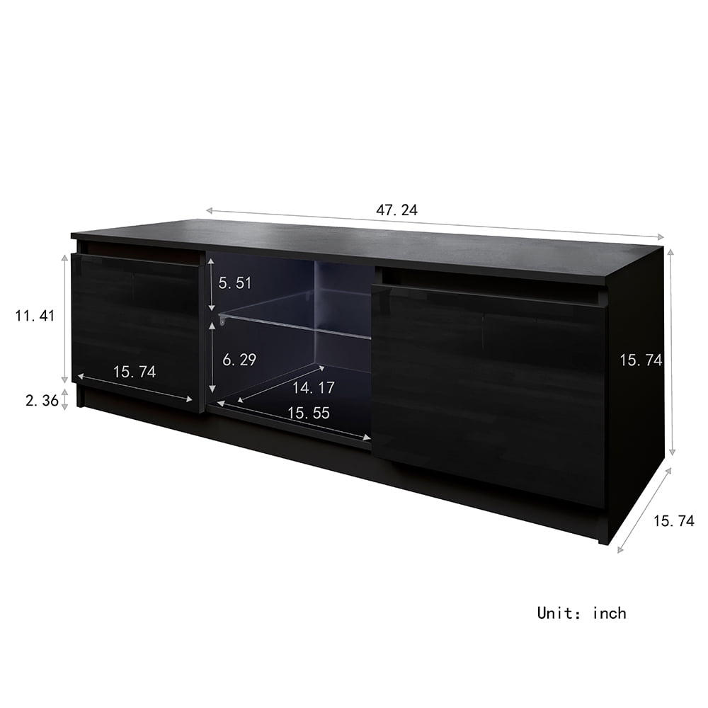 Lowestbest Modern TV Stand for TVs up to 65", LED Entertainment Center w/12 Colors, Remote Control Lights Lowestbest Modern TV Stand for TVs up to 65", LED Entertainment Center w/12 Colors, Remote Control Lights