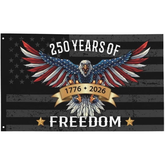 250 Years America Flag - 3x5 FT US 250th Anniversary Flags 1776-2026 Merchandise Banner - 250th Anniversary USA Flag with Grommets - Outdoor Patriotic Yard Decor