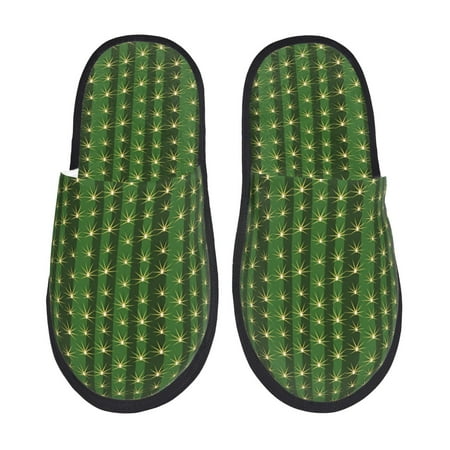 Balery Cactus1 Slient Indoor Furry Fleece Comfort House Shoes Soft Non-Slip Home Shoes Cotton slippers House Slippers-- Large