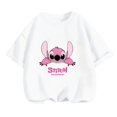 thumbnail image 3 of Camiseta de verano con dibujos animados de Disney Stitch para niños, traje de calle informal para niños y niñas, estampado 3D bonito, top transpirable de secado rápido, 3 of 5