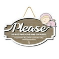 thumbnail image 1 of Cartel divertido para el sueño del bebé. Cartel «No toque el timbre» para la placa de la puerta., 1 of 2