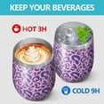 thumbnail image 4 of Leopard Print 12oz Stainless Steel Insulated Wine Tumbler with Lid and Straw – Double Wall Vacuum Mug for Hot & Cold Drinks, 304 Steel Interior, Sweat-Free Design, 4 of 5