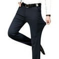 thumbnail image 2 of ZenCart Men's Elastic Suit Pants Thin Straight Leg Trousers Wrinkle Resistant Non-Iron Business Trousers for Office Formal Wear Date, 2 of 8