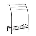 thumbnail image 3 of SunnyPoint Freestanding 3 Hanging Bar Towel Rack with Bottom Shelf (BLK), 3 of 5
