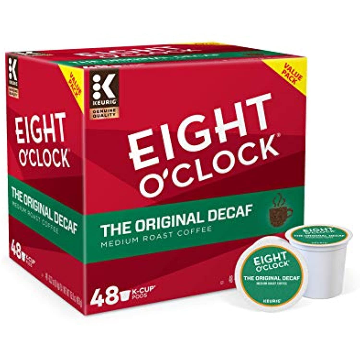 Eight Oclock Coffee The Original Decaf, Single-Serve Keurig K-Cup Pods, Medium Roast Coffee, 48 Count