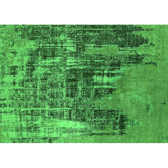 Ahgly Company Indoor Rectangle Oriental Green Industrial Area Rugs, 8' x 10'