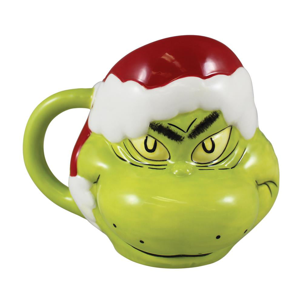 Dr Seuss The Grinch Coffee Cup 16oz Sculpted Ceramic 3-D Mug Christmas Whoville 