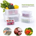 thumbnail image 7 of Larger Fruit Vegetable Produce Storage Saver Containers with Lid & Colander 5 Packs BPA-Free Plastic Fresh Keeper Set | Refrigerator Fridge Organizer | for Salad Berry Lettuce Food Celery, 7 of 7