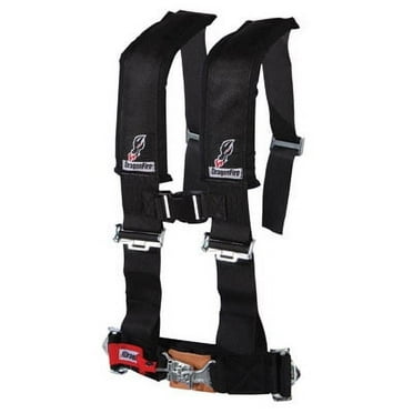 Dragonfire Racing 4-Point H-Style Safety Harness w/Sternum Clip 2" Passenger Side Black for Yamaha YXZ1000R SS 2017-2018